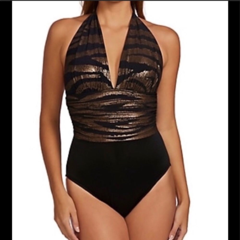 Magicsuit NWT Yves One-Piece Swimsuit Gold & Black